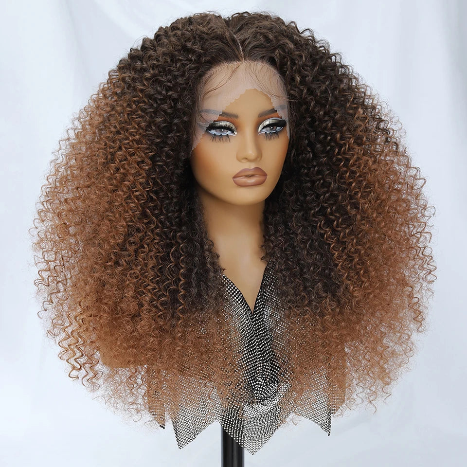 24-Inch Kinky Curly Synthetic Lace Front Wig