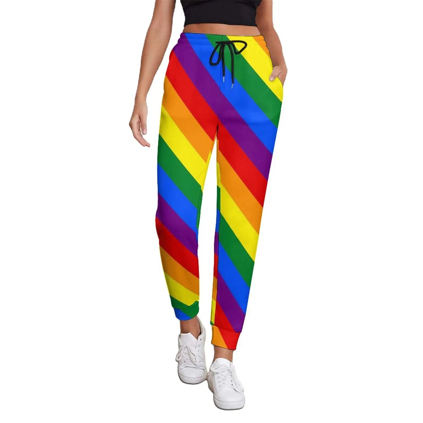 Pride Festival Neon Joggers | Leopard & Rainbow Print Sweatpants | Sizes S–3XL