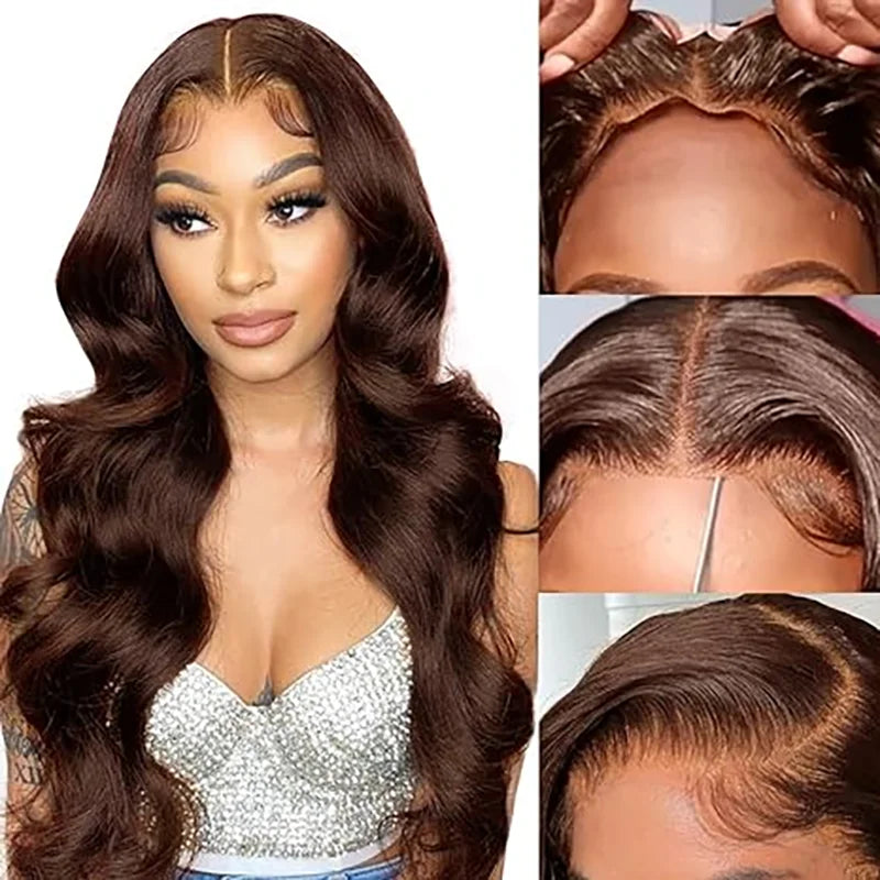 "Chocolate Fantasy" #4 Brown Body Wave Wear & Go Wig – 4x4 Lace, Pre-Cut & Pre-Plucked, Glueless