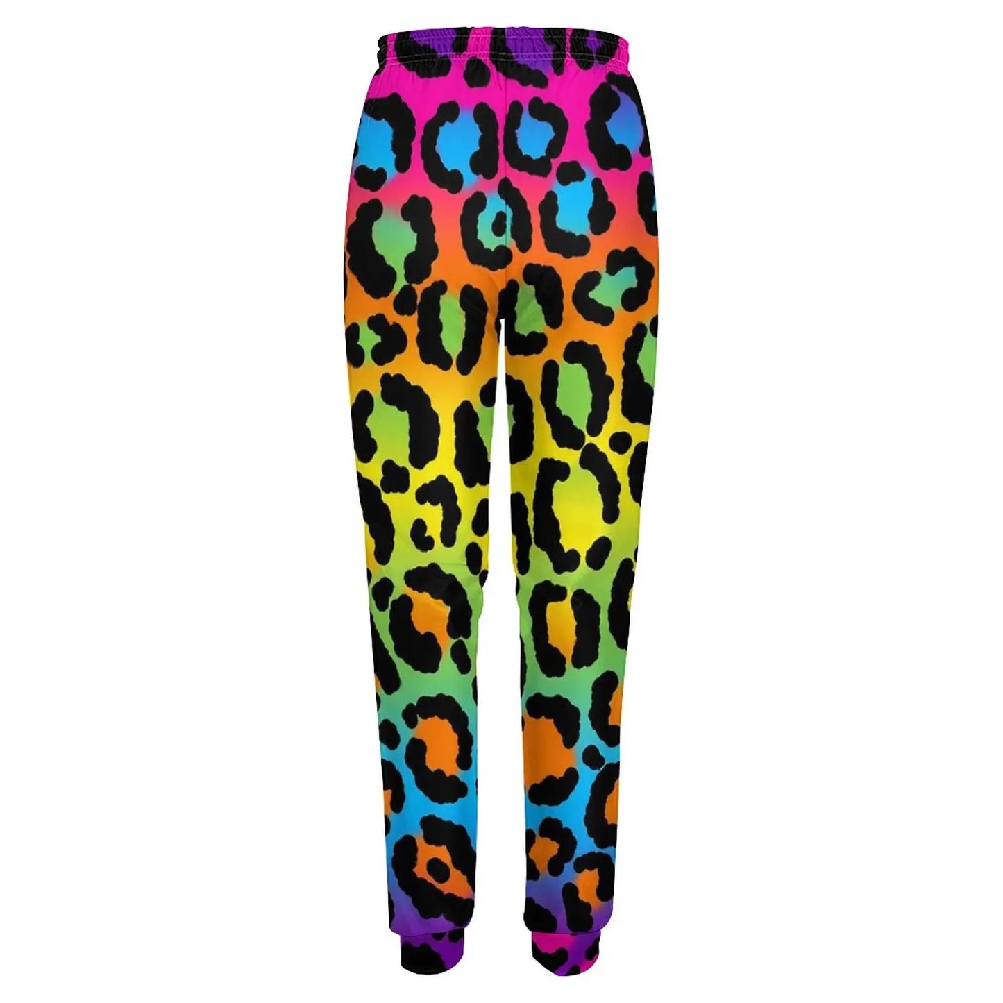 Pride Festival Neon Joggers | Leopard & Rainbow Print Sweatpants | Sizes S–3XL