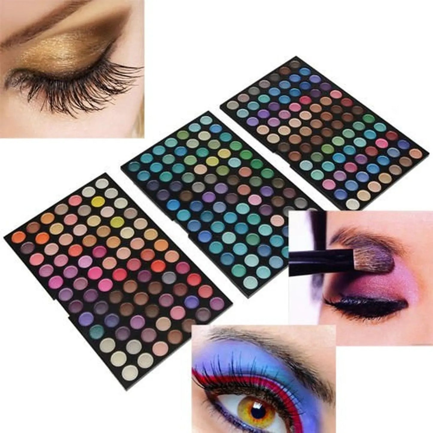252-Color Eyeshadow Palette – Matte, Shimmer & Metallic Shades with Brush Option