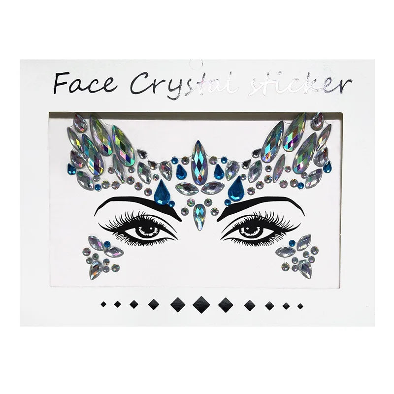 3D Rhinestone Face Jewels & Crystal Festival Stickers