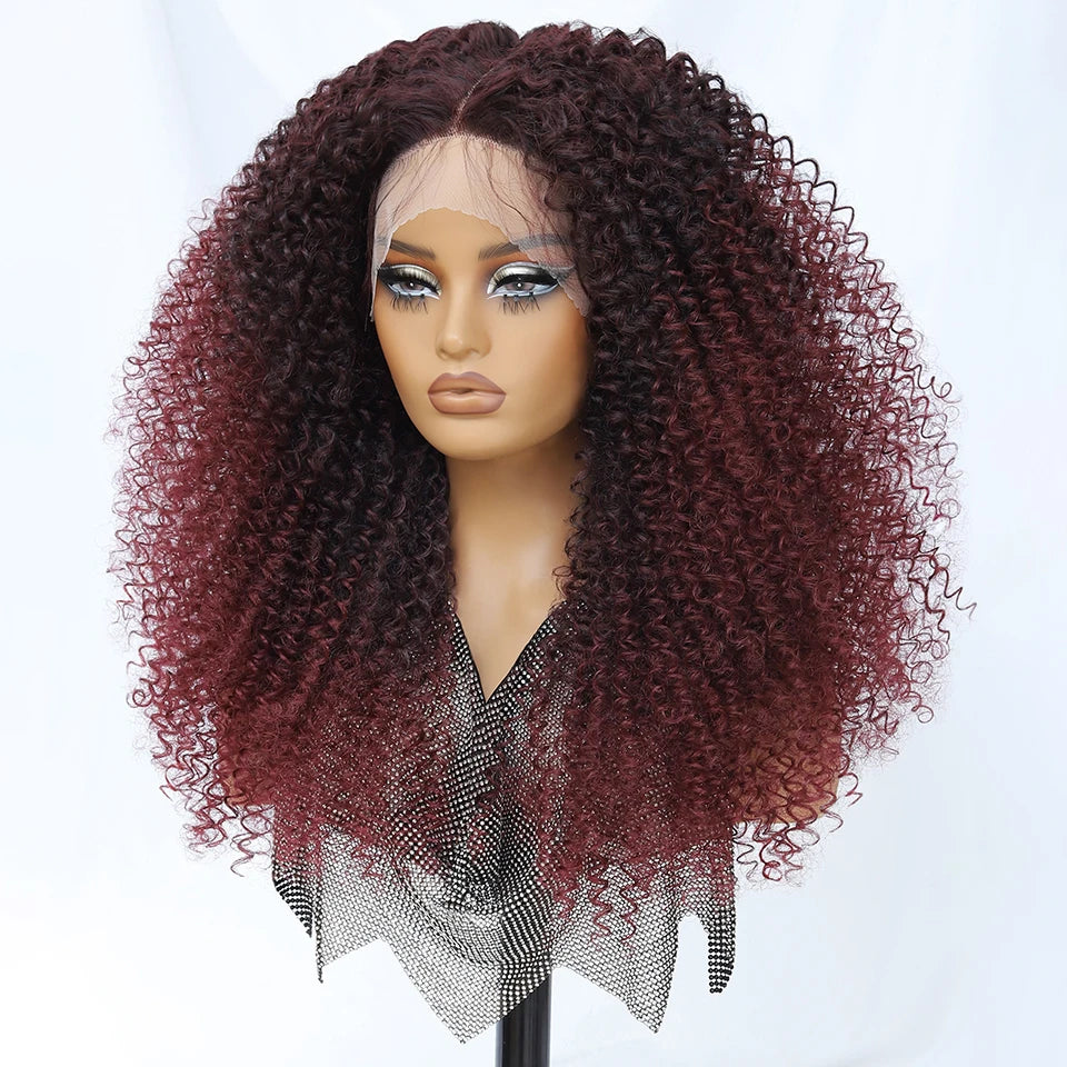 24-Inch Kinky Curly Synthetic Lace Front Wig