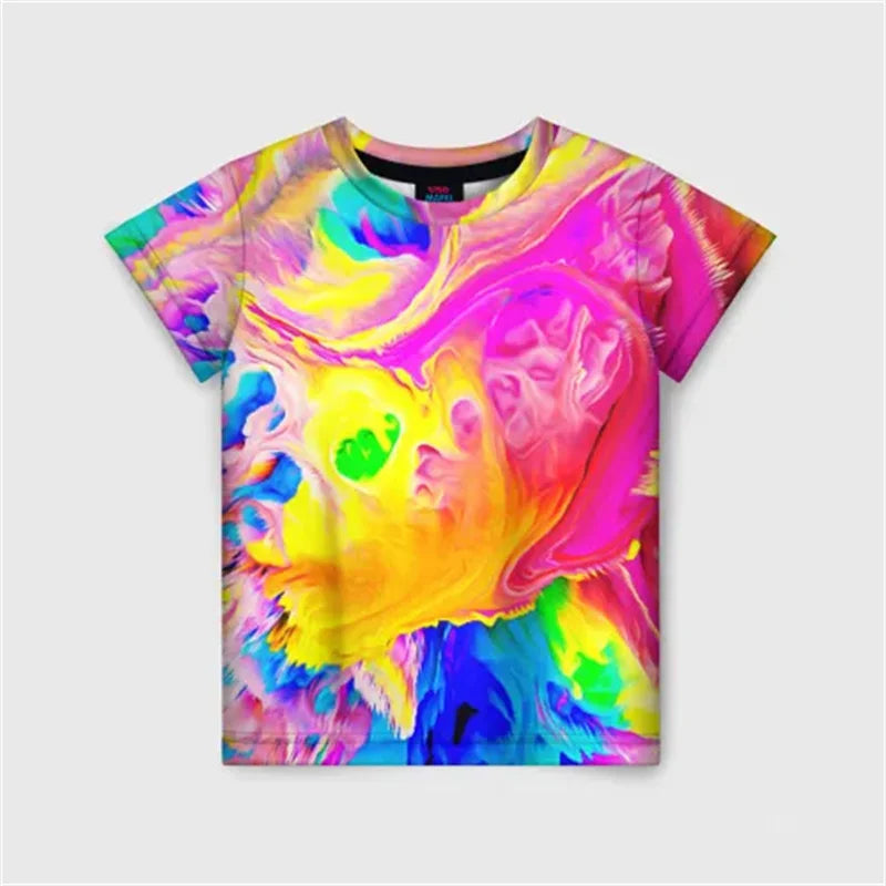 Rainbow Graffiti Pride T-Shirt | Neon Tie-Dye Festival Tee | Unisex XXS–6XL