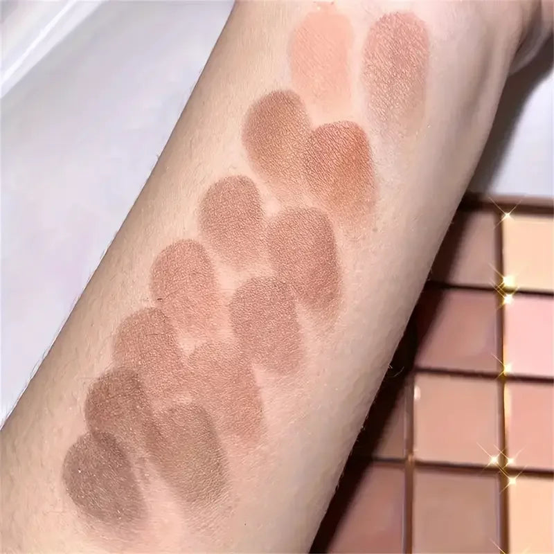 25-Color Matte & Shimmer Eyeshadow Palette - High Pigment Drag Queen Nude Browns