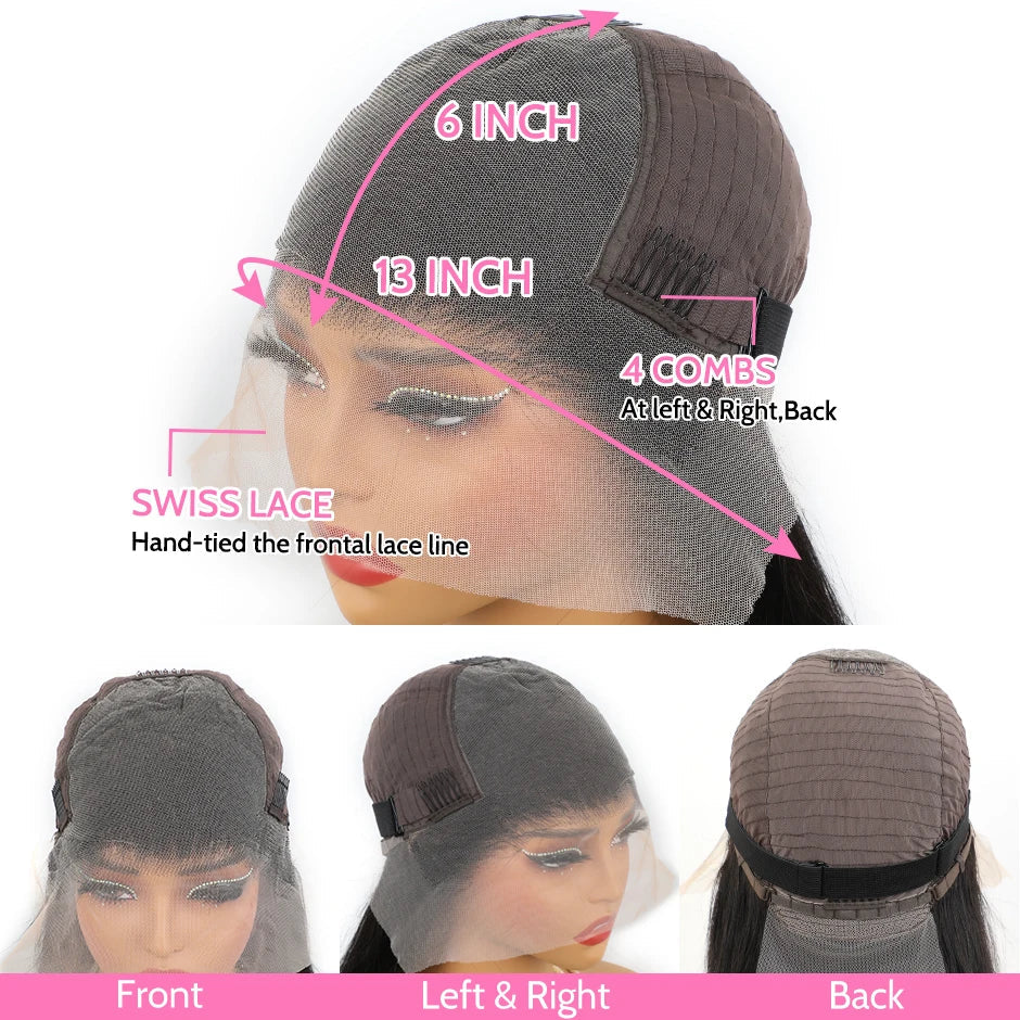 "Lace So Wide, It's a Lifestyle" Straight Wig – 13x6 HD Lace Frontal, Pre-Plucked, 18–32"