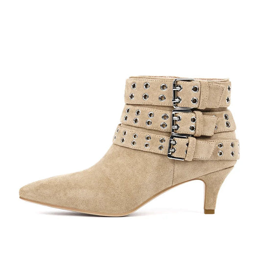 Buckle Strap Ankle Boots – Kitten Heel Booties for Drag Queens