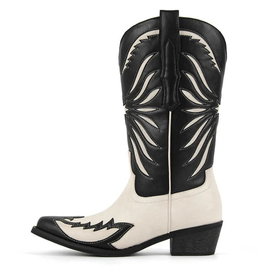 Monochrome Maverick Cowboy Boots – Bold Drag Western Boots (US 5–15)