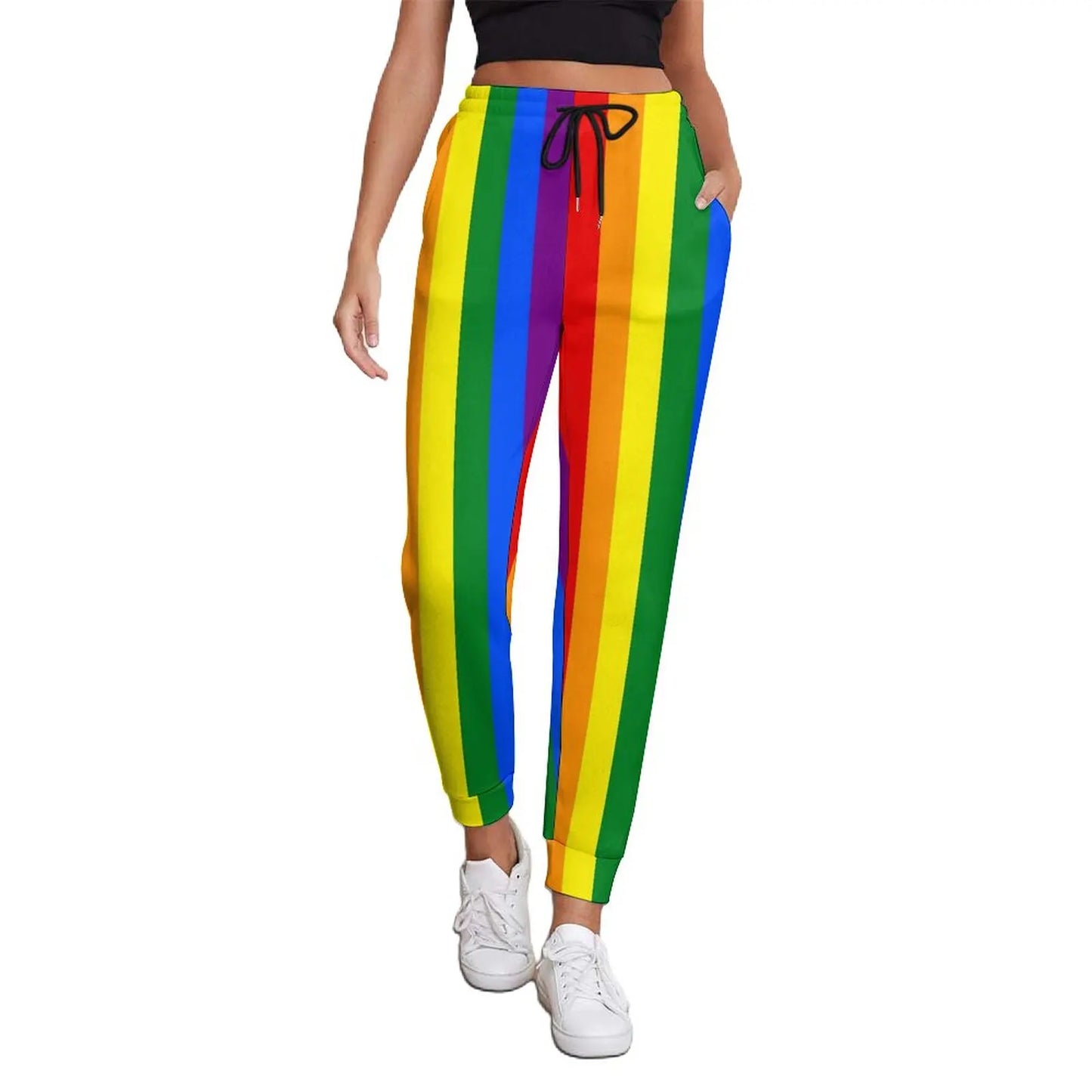 Pride Festival Neon Joggers | Leopard & Rainbow Print Sweatpants | Sizes S–3XL