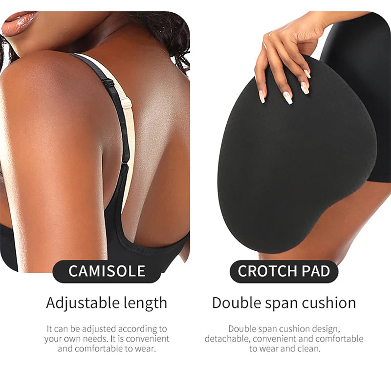 Drag Queen Padded Bodysuit – Hourglass Shapewear with Hip & Booty Pads