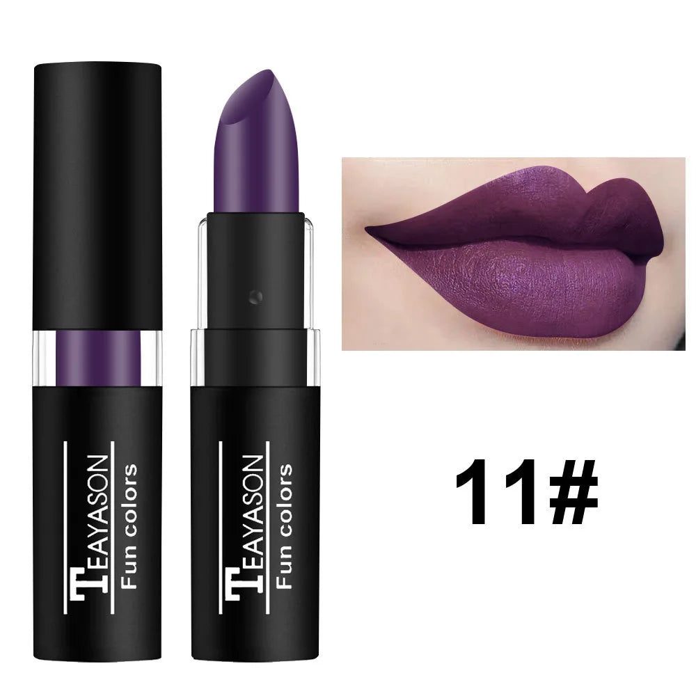 12-Shade Matte Lipstick Collection – Waterproof & Long-Lasting