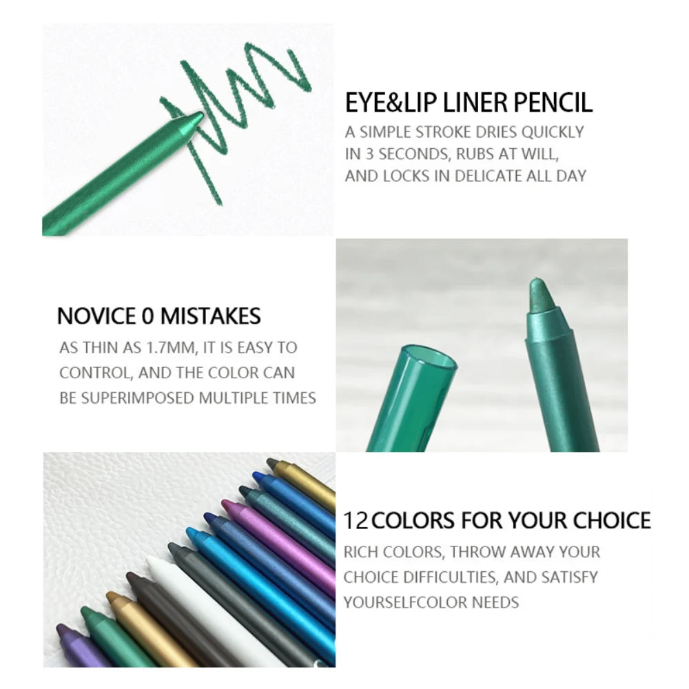 12-Piece Shimmer Eyeliner & Eyeshadow Pen Set | Waterproof