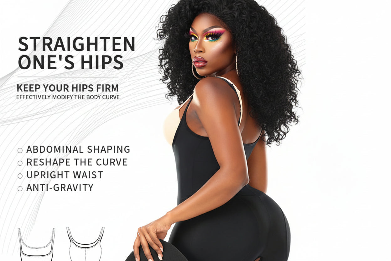 Ultimate Full Body Shaper - Padded Butt Lifter Bodysuit with Removable Hip Pads