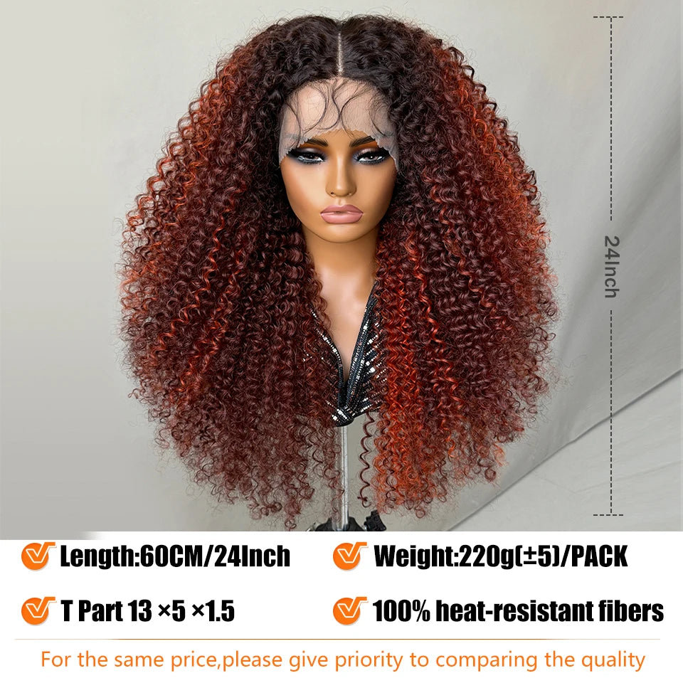 24-Inch Kinky Curly Synthetic Lace Front Wig