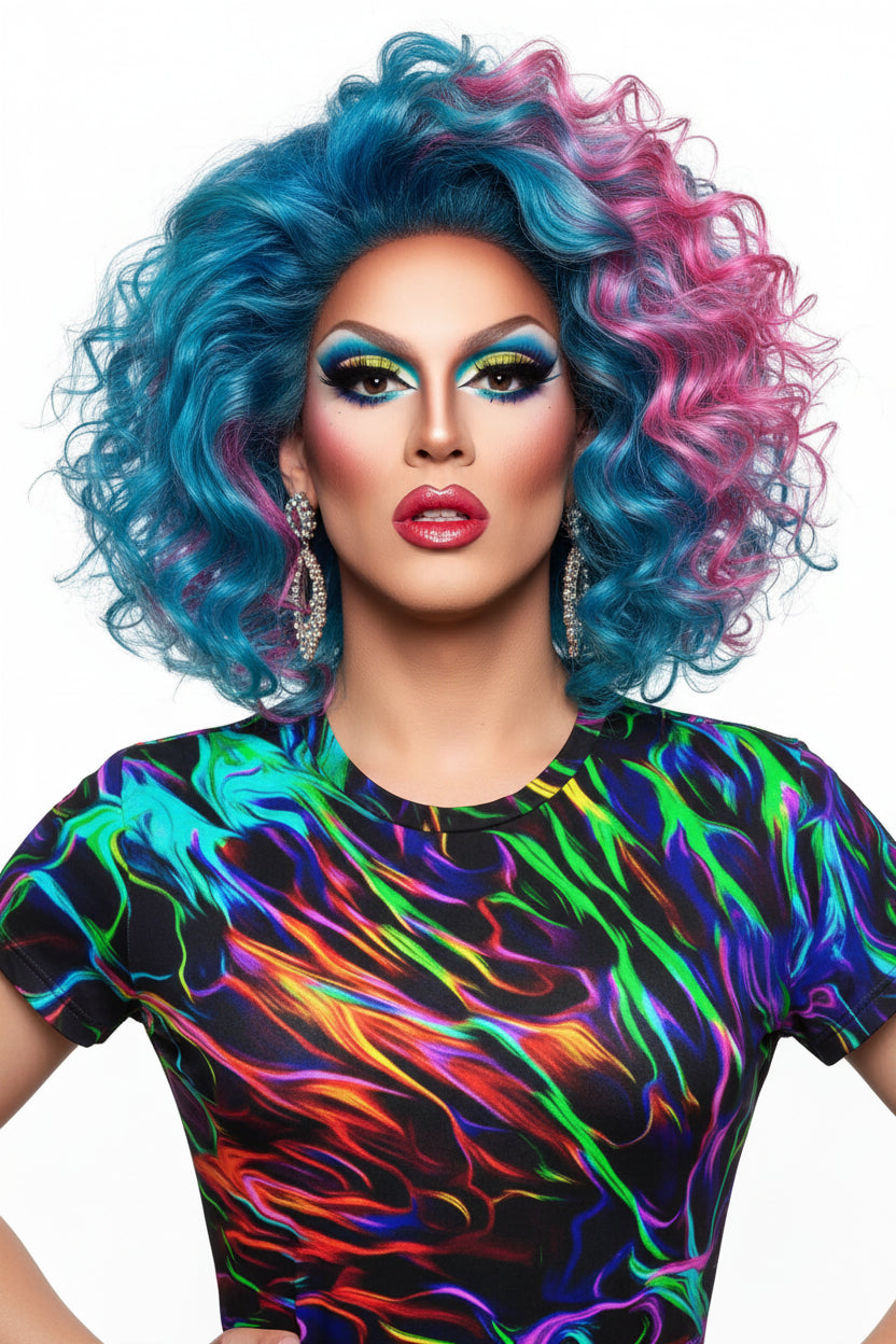 Rainbow Graffiti Pride T-Shirt | Neon Tie-Dye Festival Tee | Unisex XXS–6XL