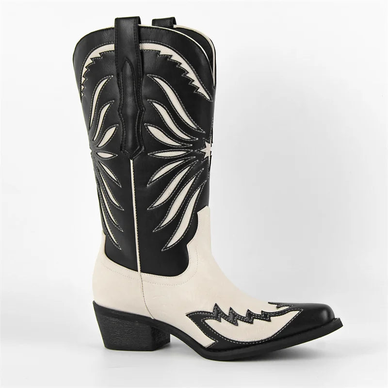 Monochrome Maverick Cowboy Boots – Bold Drag Western Boots (US 5–15)