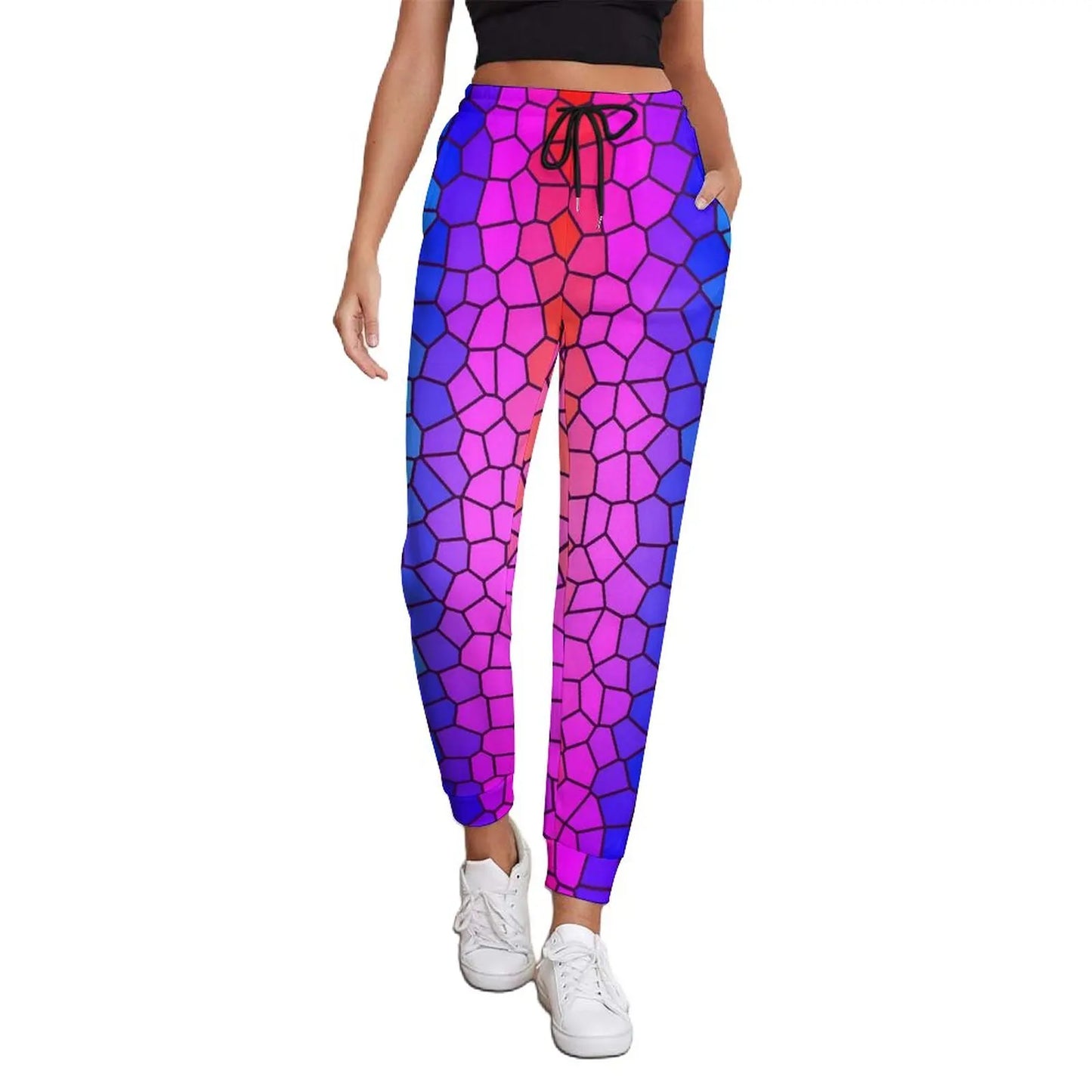 Pride Festival Neon Joggers | Leopard & Rainbow Print Sweatpants | Sizes S–3XL