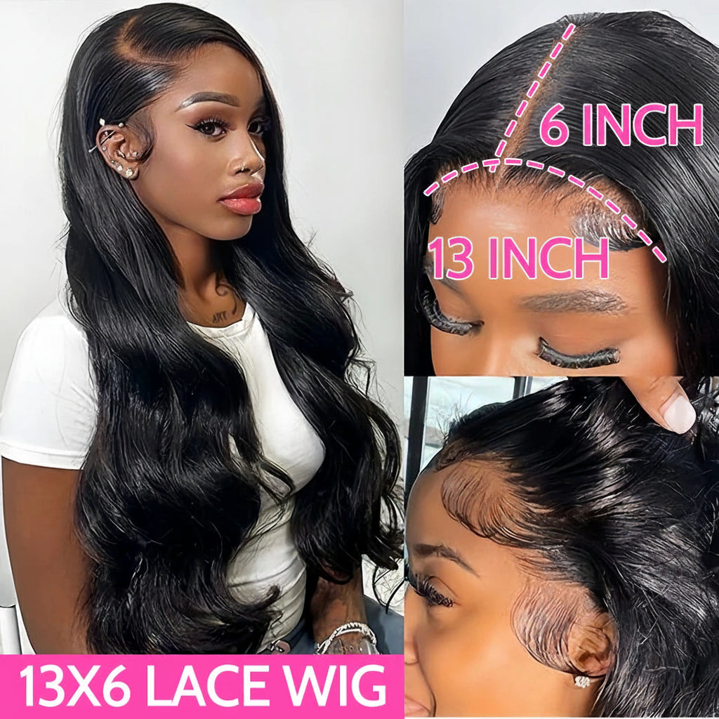 "Wave Theory" Brazilian Body Wave Wig – 13x6 HD Lace Frontal, Pre-Plucked, 18–32"