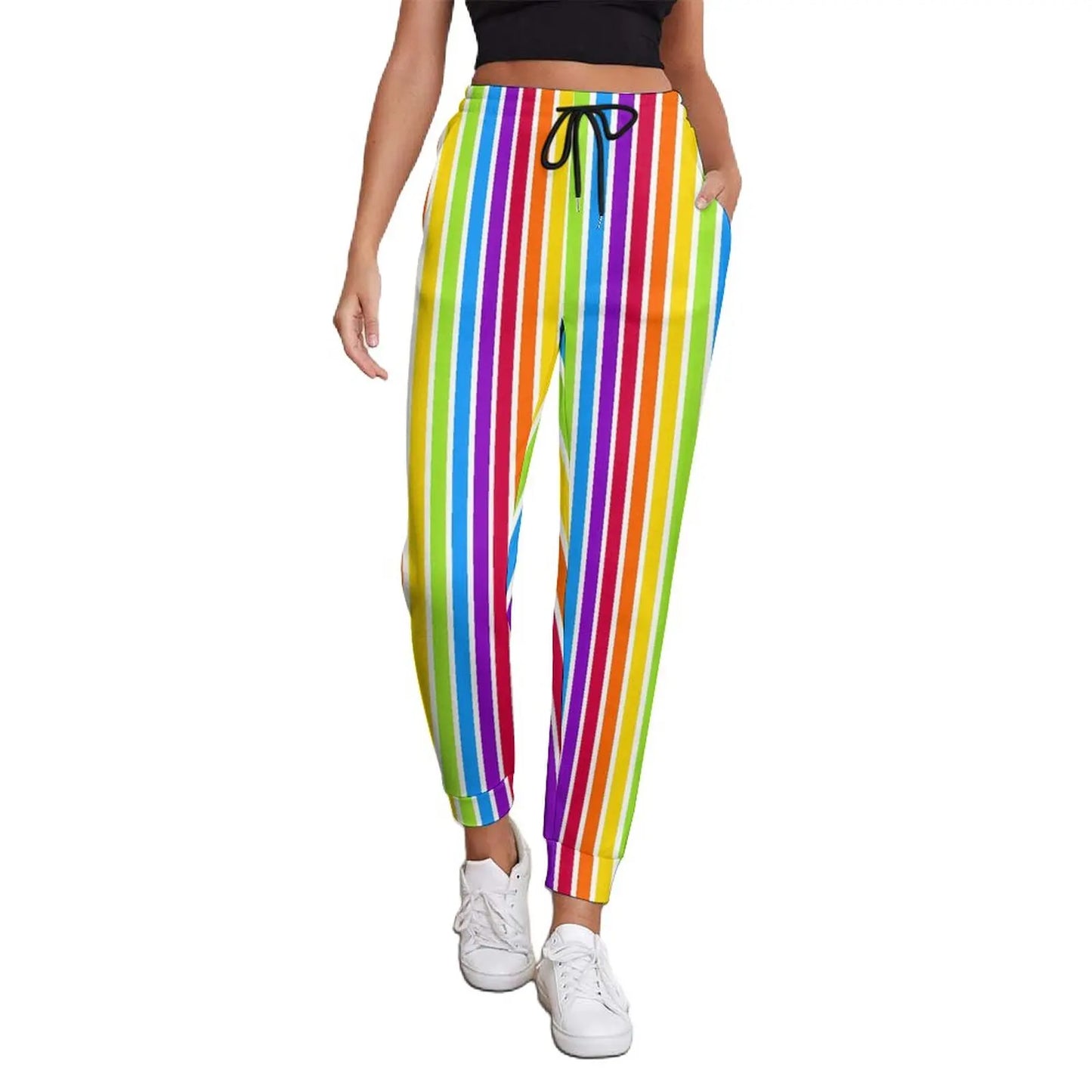 Pride Festival Neon Joggers | Leopard & Rainbow Print Sweatpants | Sizes S–3XL