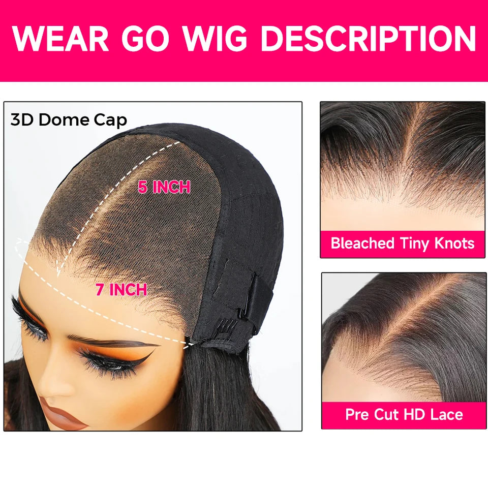 "Body by the Wave" Brazilian Body Wave Wear & Go Wig – 7x5 HD Lace, Pre-Plucked, Glueless