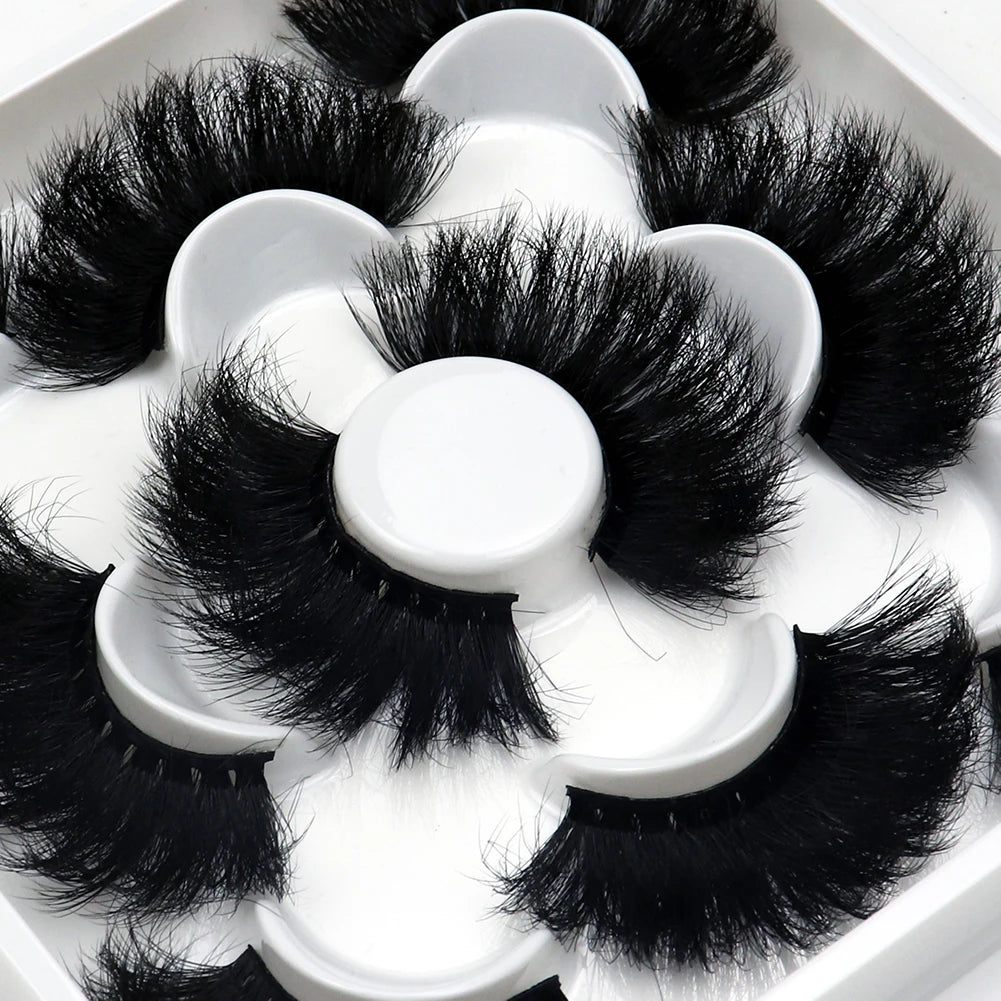 25mm Fluffy Mink Strip Lashes – 5 Pairs for Drag, Performance & Everyday Glam