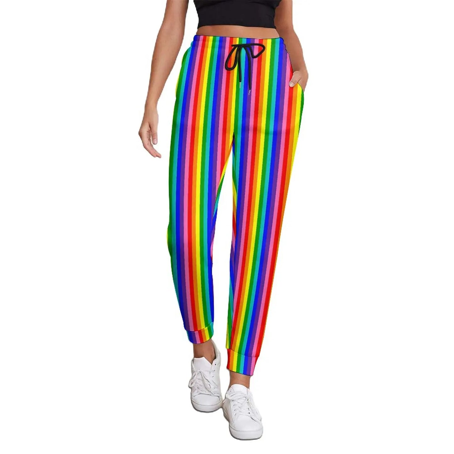 Pride Festival Neon Joggers | Leopard & Rainbow Print Sweatpants | Sizes S–3XL