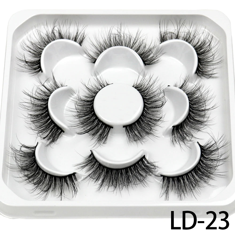 25mm Fluffy Mink Strip Lashes – 5 Pairs for Drag, Performance & Everyday Glam