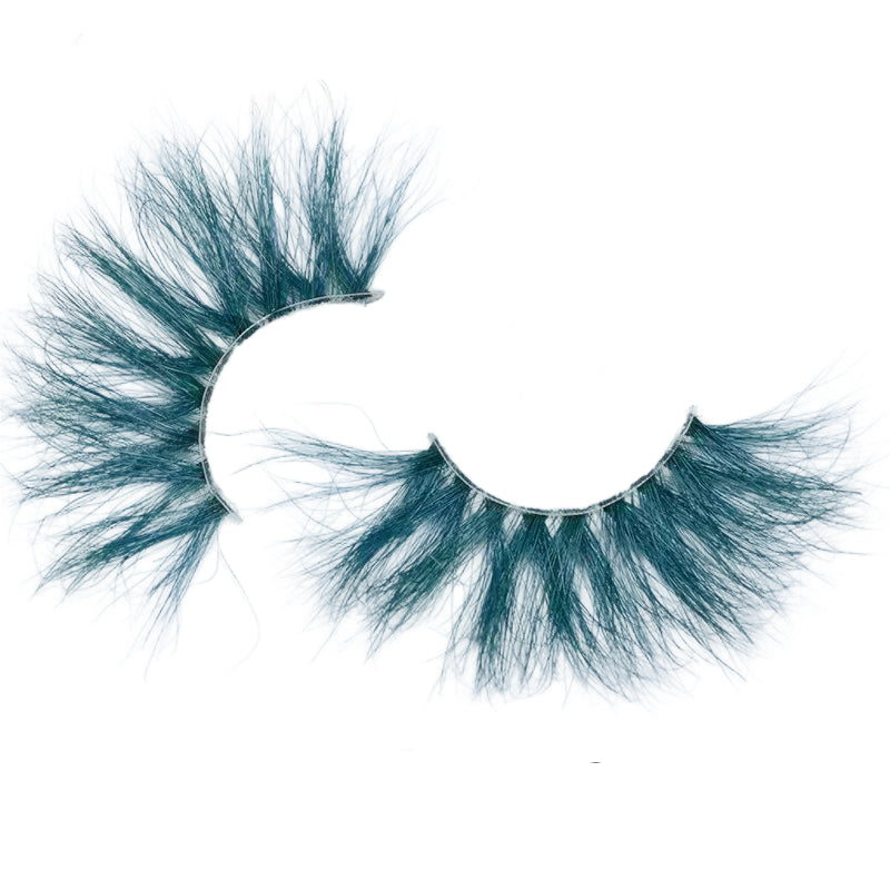 Colored Mink Strip Lashes for Drag & Cosplay – 25mm Rainbow False Eyelashes