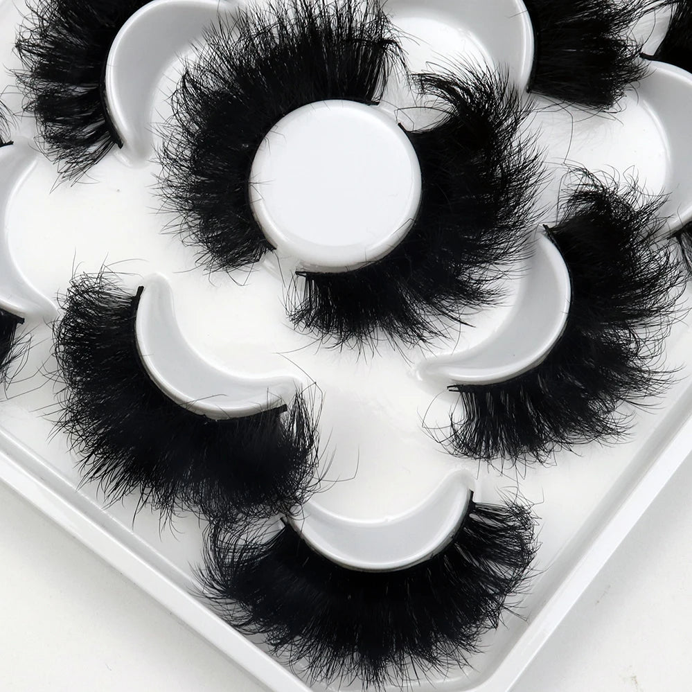 25mm Fluffy Mink Strip Lashes – 5 Pairs for Drag, Performance & Everyday Glam