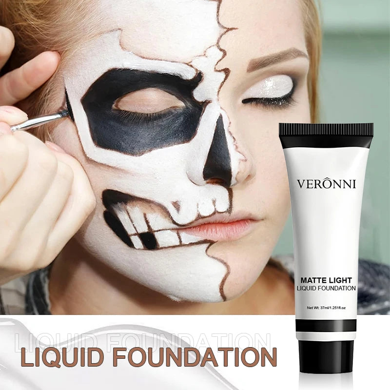 White Matte Liquid Foundation – Full Coverage for Stage, Cosplay & Drag