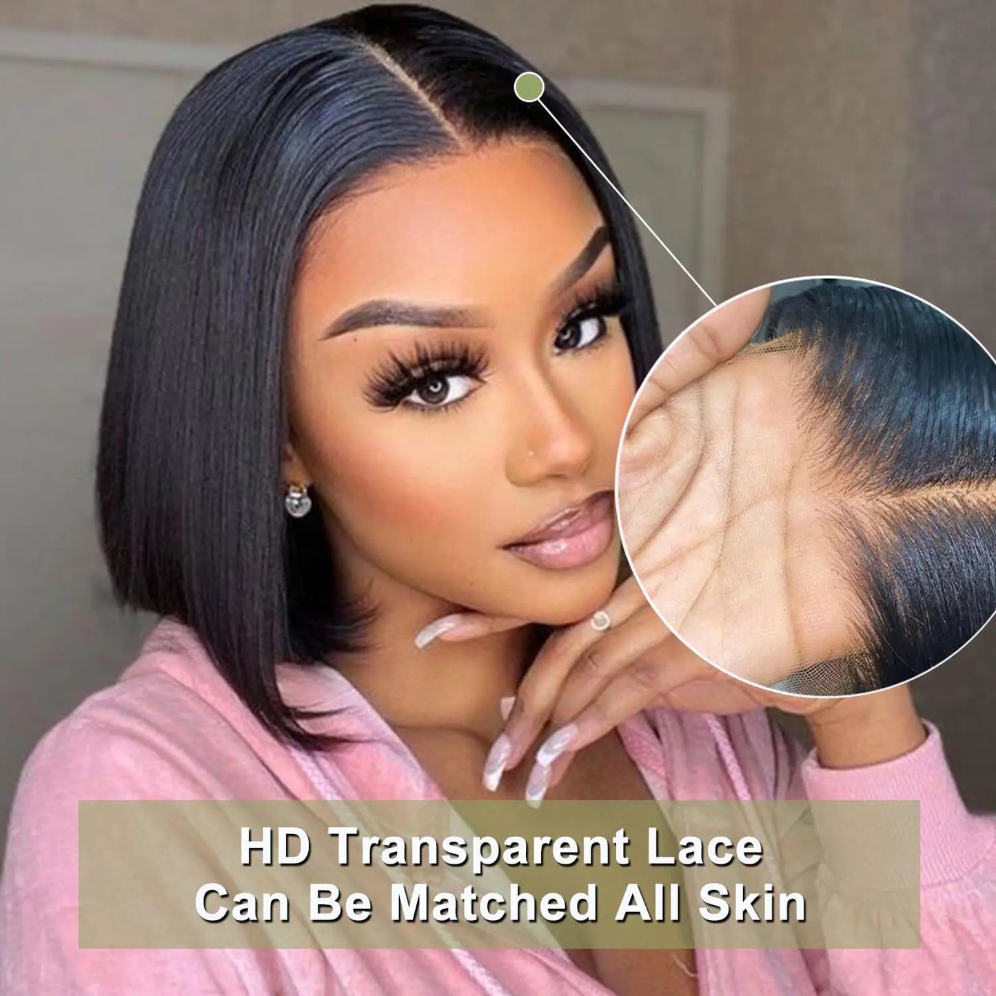 "Bone to Be Bad" Bone Straight Bob Wig – 7x5 Lace, Pre-Cut & Pre-Plucked, Glueless