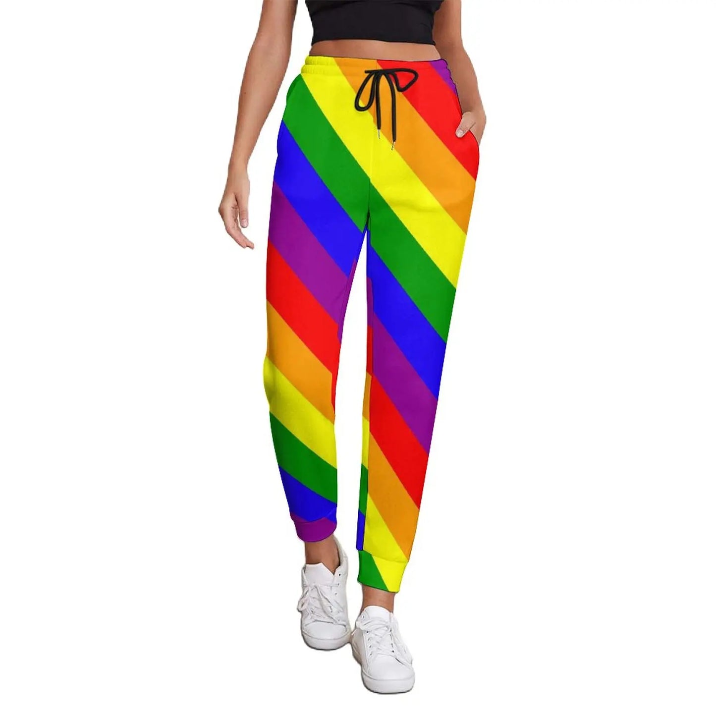Pride Festival Neon Joggers | Leopard & Rainbow Print Sweatpants | Sizes S–3XL