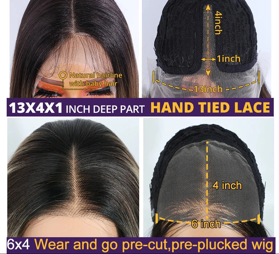 24-Inch Layered Straight Lace Wig