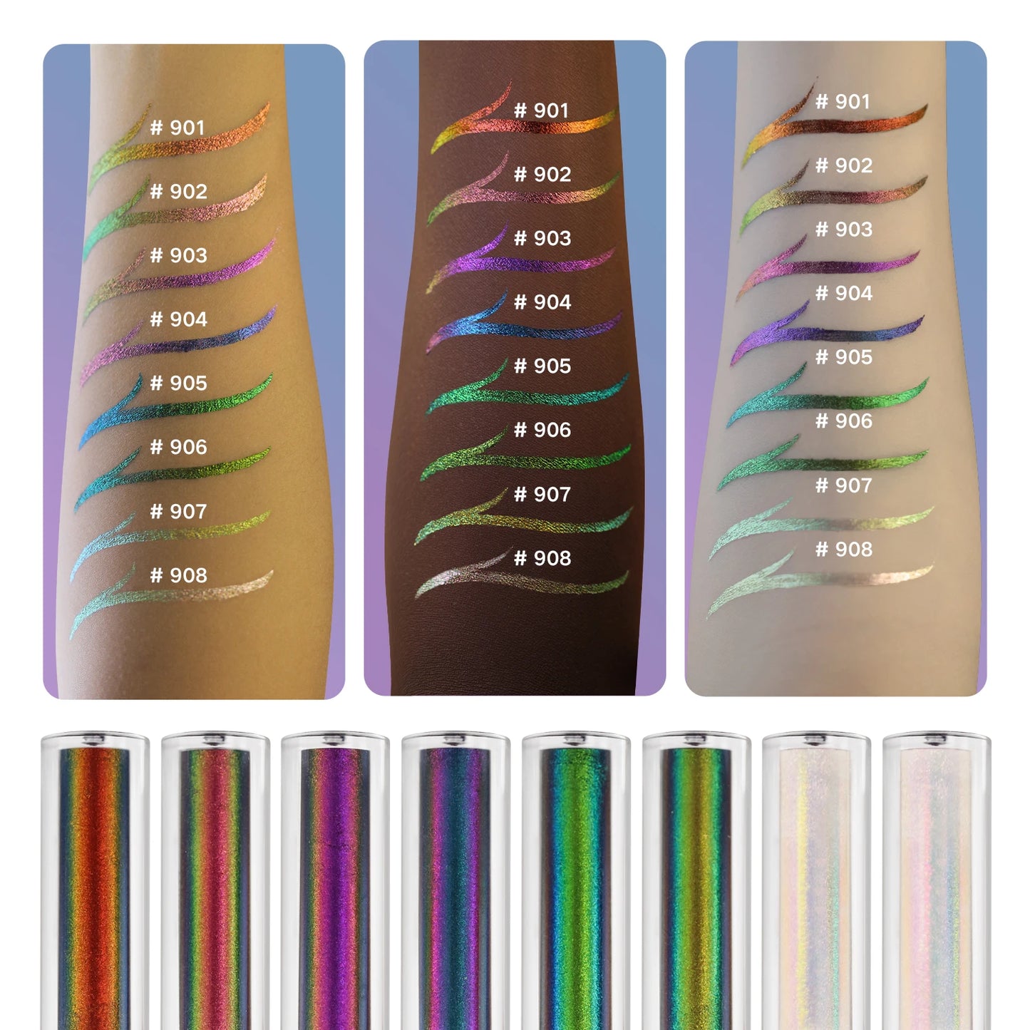Duochrome Glitter Liquid Eyeliner | Chameleon Shimmer in 8 Shades