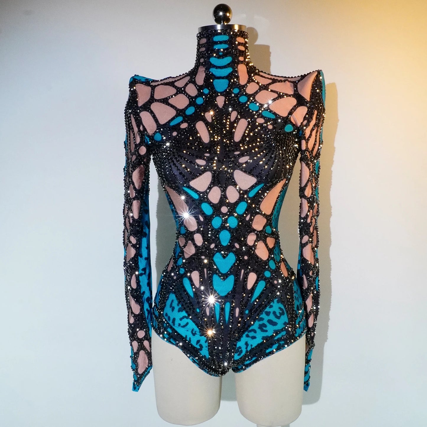 Sparkly Rhinestone Bodysuit – Sexy Drag Queen Dance & Stage Costume