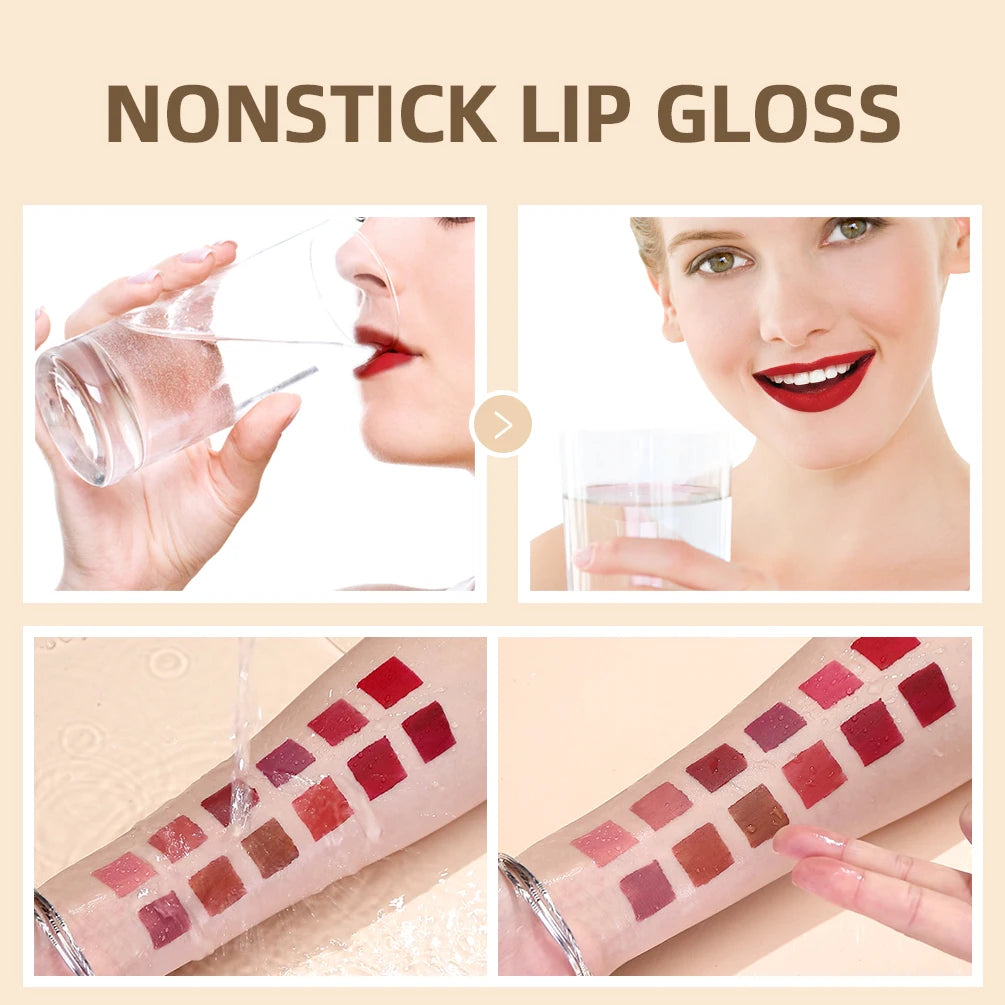 Velvet Matte Liquid Lipstick – 24 Shades, Waterproof Non-Stick Long-Lasting Lip Gloss