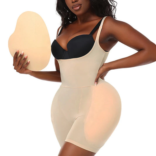 Drag Queen Padded Bodysuit – Hourglass Shapewear with Hip & Booty Pads