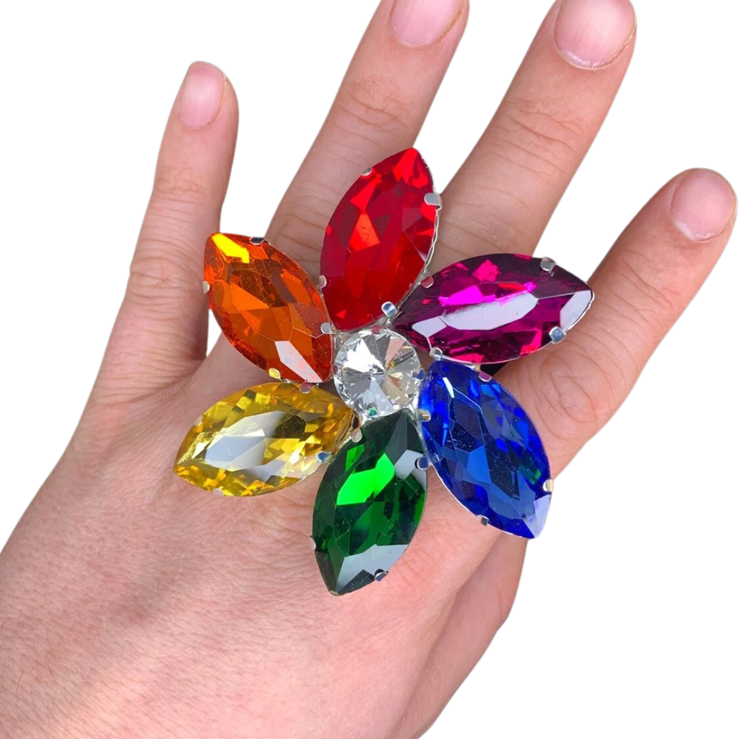 Shine Bright, Queen Amaya: Rainbow Crystal Ring at The Drag Queen Stor ...