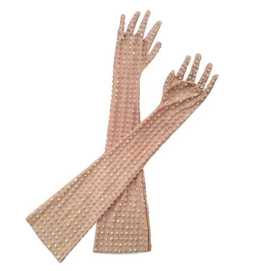 Drag Queen Stretch Rhinestone Glam Gloves