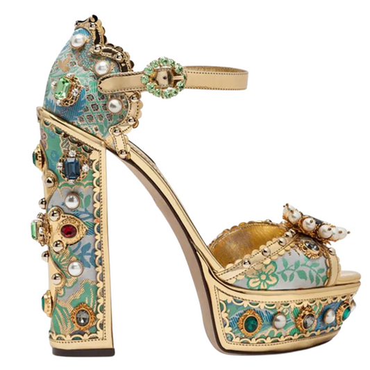 Luxury Gold Drag Platform Sandals