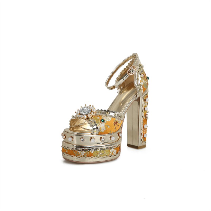 Glitter Queen's Gold Rush Sandals: The Ultimate Bling for Drag-worthy Feet