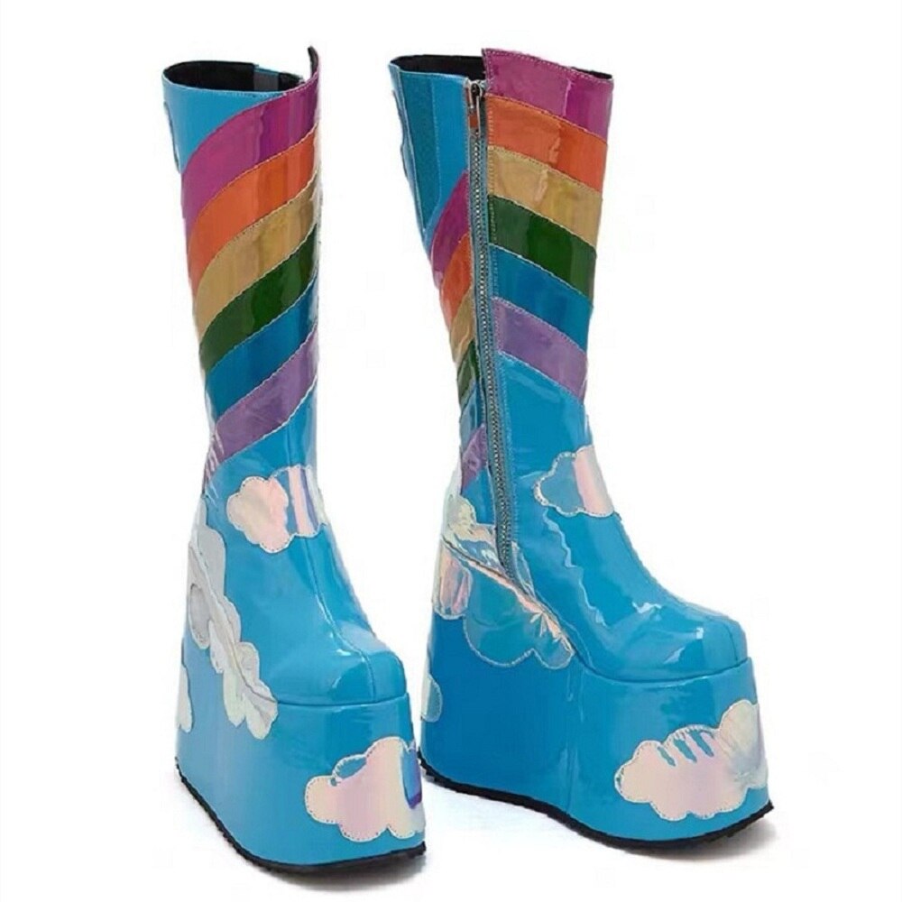 Rainbow Queen Platform Boots