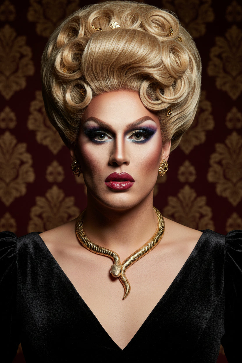 Golden Snake Necklace – Bold Drag Statement Jewelry