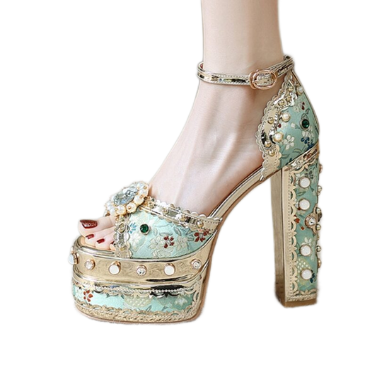 Glitter Queen's Gold Rush Sandals: The Ultimate Bling for Drag-worthy Feet