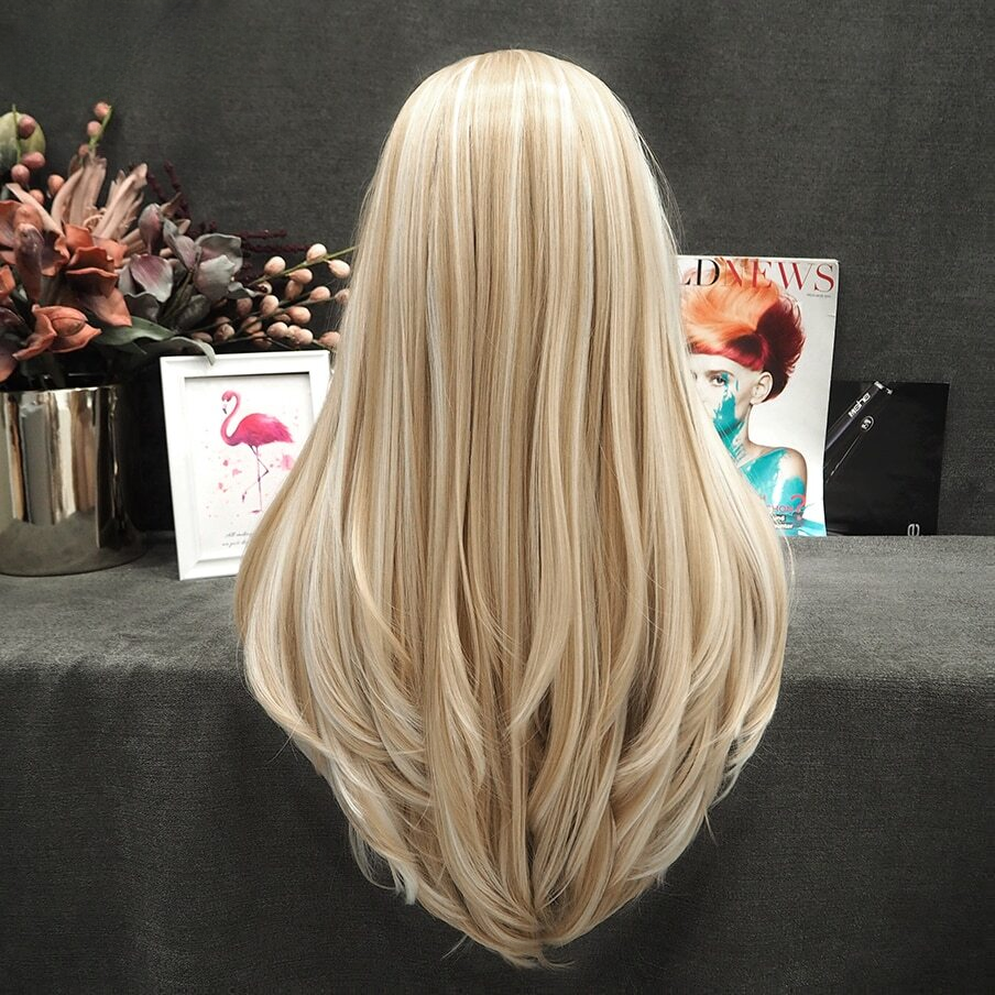 Lace Front Highlighted Blonde Wig