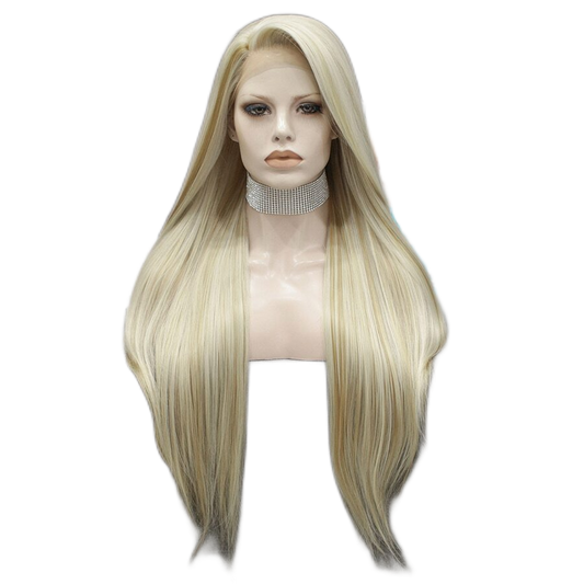 Lace Front Blonde Highlights Straight Wig
