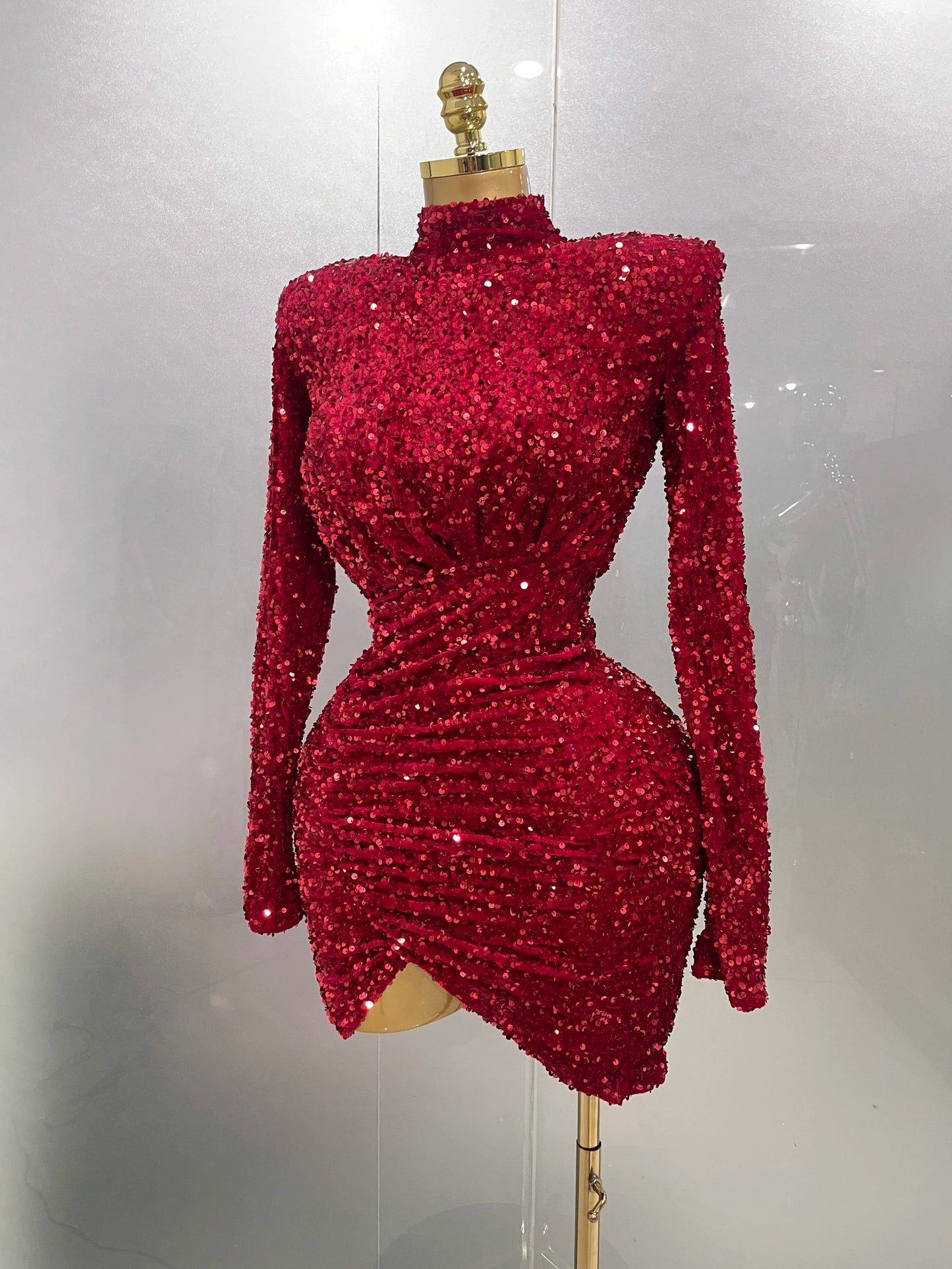 Ruby Stunner Sequin Sculpt Dress