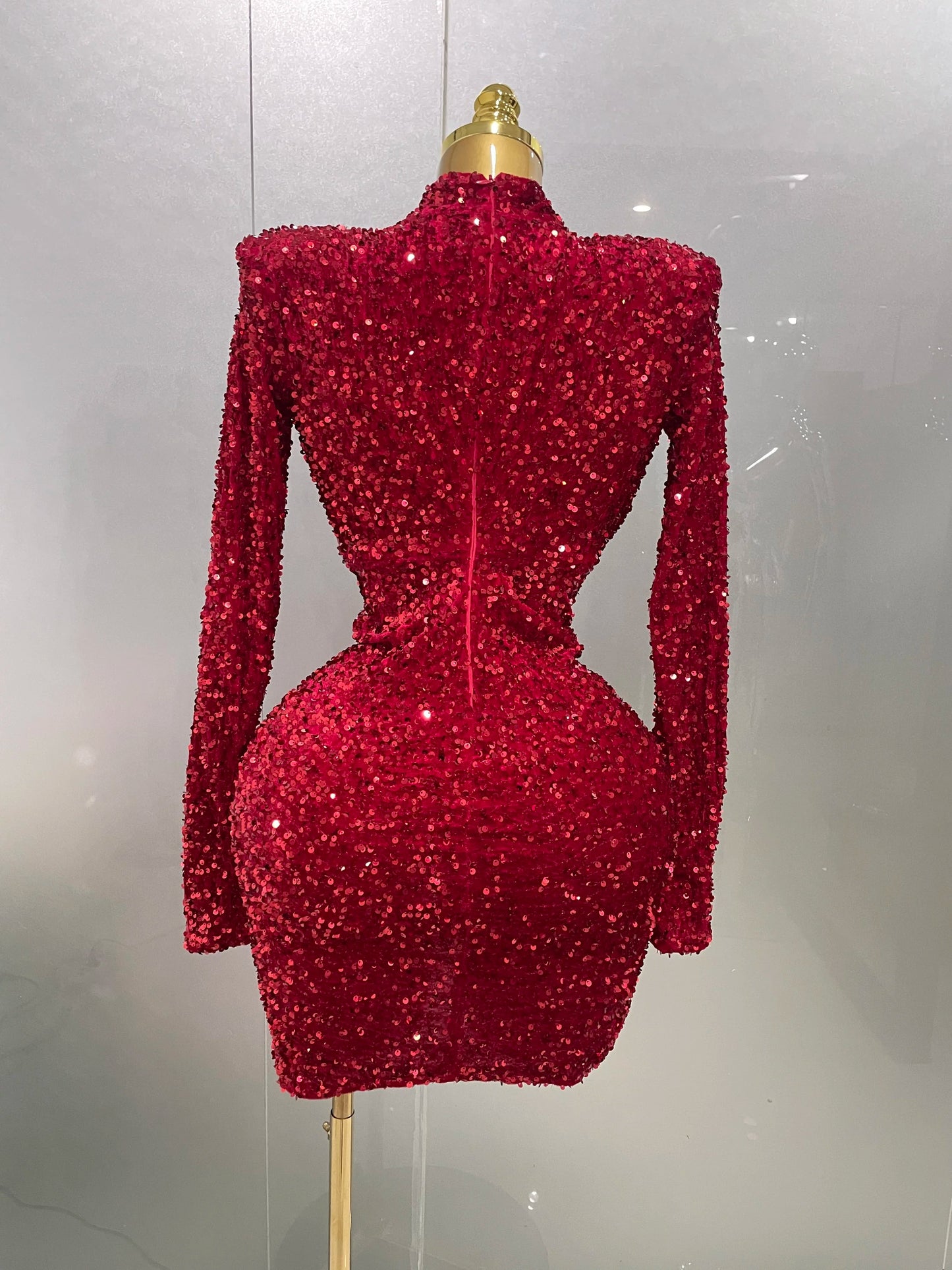 Ruby Stunner Sequin Sculpt Dress
