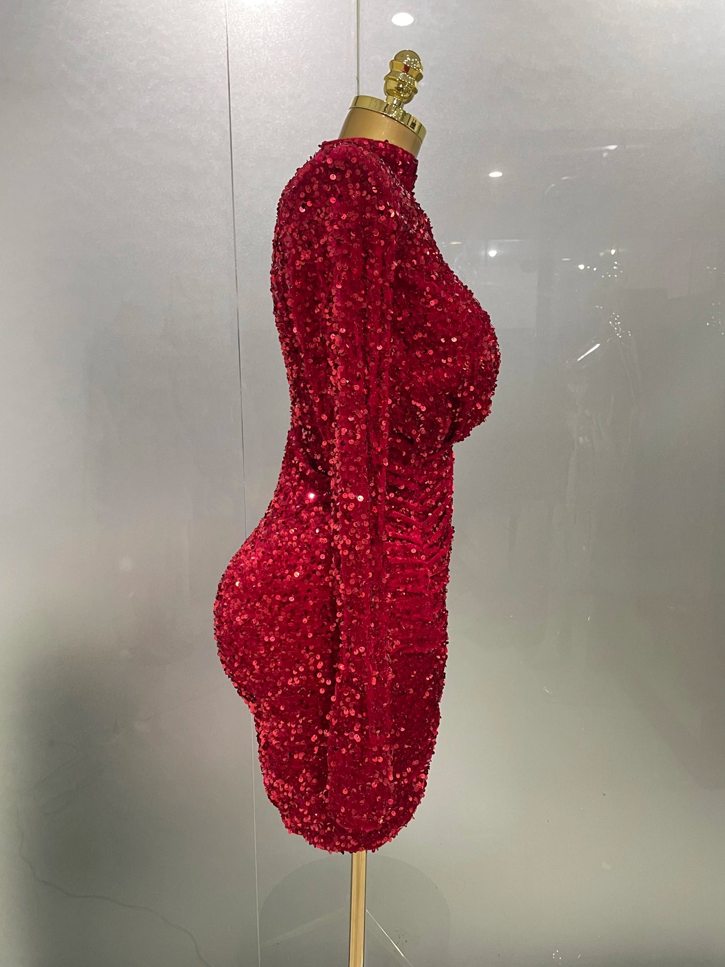 Ruby Stunner Sequin Sculpt Dress