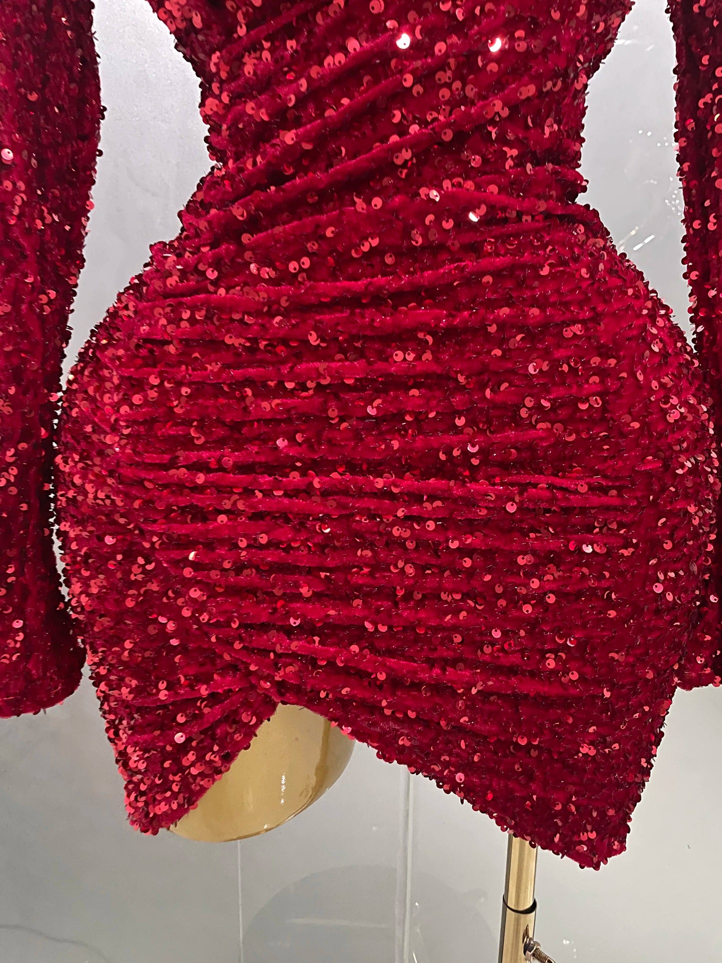 Ruby Stunner Sequin Sculpt Dress